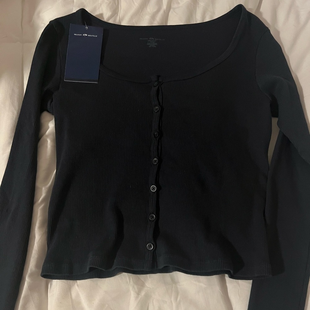 Brandy Melville Navy Zelly Long Sleeve Top